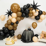 Black Brown Nude Balloon Arch Kit,Balloon Garland with Black Star
