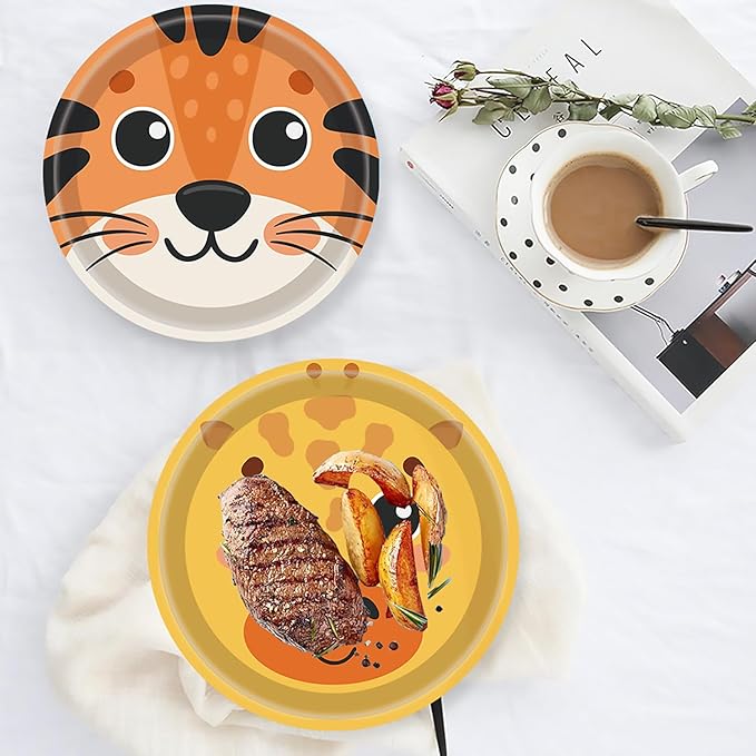 60Pcs Jungle Safari Paper Plates Zoo Animal Print Party Supplies 7