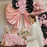 6pcs Pink Bow Foil Balloons Set Bow Mylar Balloons for Coquette