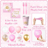 196Pcs Princess Birthday Party Decorations Serves 24 Pink Princess
