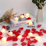 Valentines Decorations Red Rose Petals and Candles Set 1000 Pcs Fake