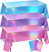Oudain 3 Pcs Mermaid Theme Party Pink & Purple & Blue Iridescent