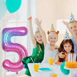 40 Inch Gradient Rainbow Number 1 Balloon for 1st Birthday