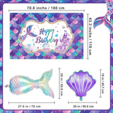 Mermaid Birthday Decorations Includes Banner Backdrop Foil & Latex