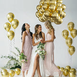 MEBAY Gold Balloons 12 inch 100 pcs Chrome Metallic Latex Birthday