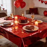 10 Pcs Valentine's Day Foil Table Cloth Disposable Rectangle