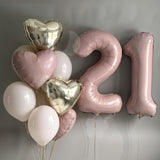 Light Pink 21 Number Balloon, 21st Birthday Decorations for Her, Dusty