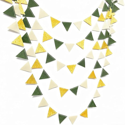 Sage Green Gold Party Decorations Oilve Green Beige Gold Glitter Felt