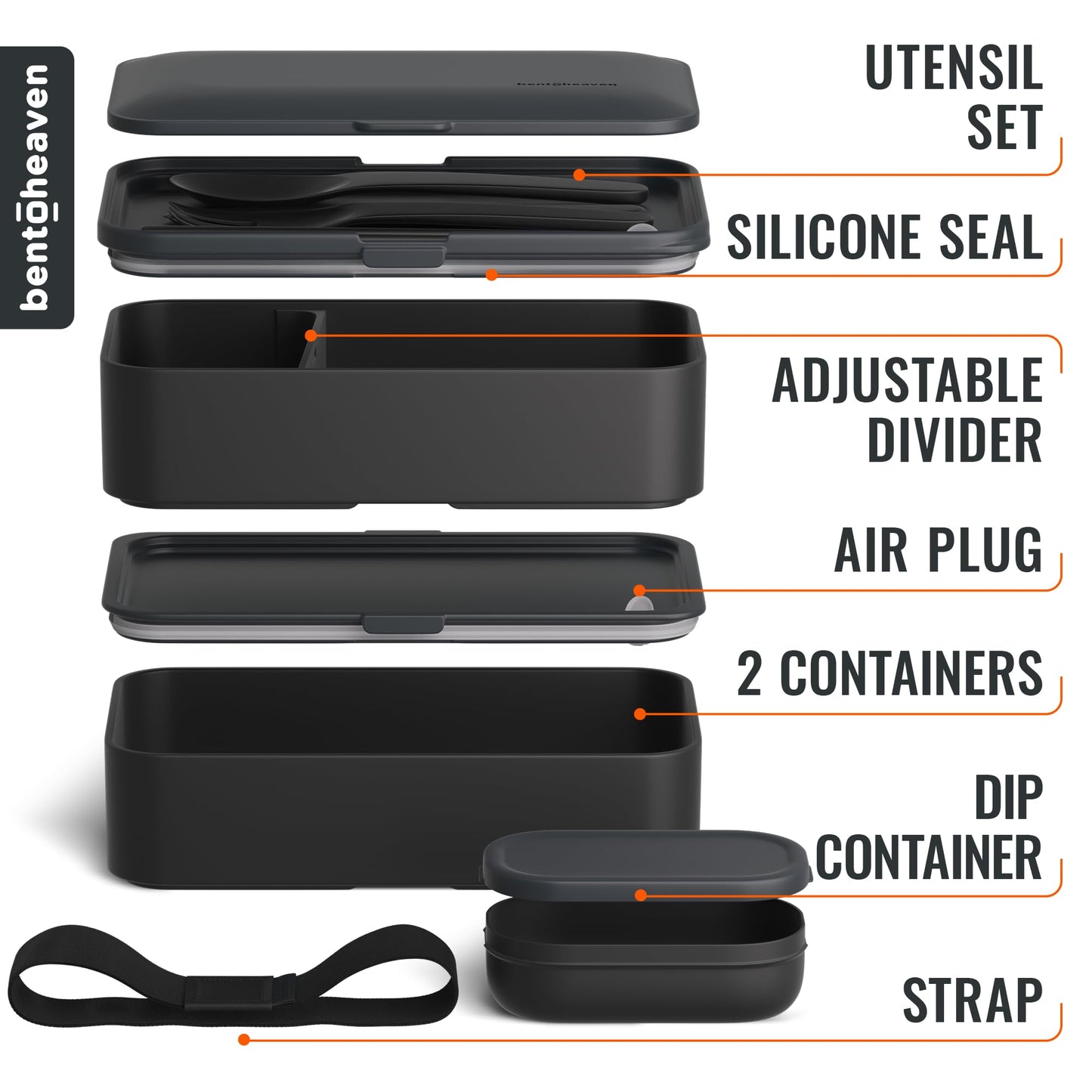 Bentoheaven Premium Bento Box Adult Lunch Box with Compartments for