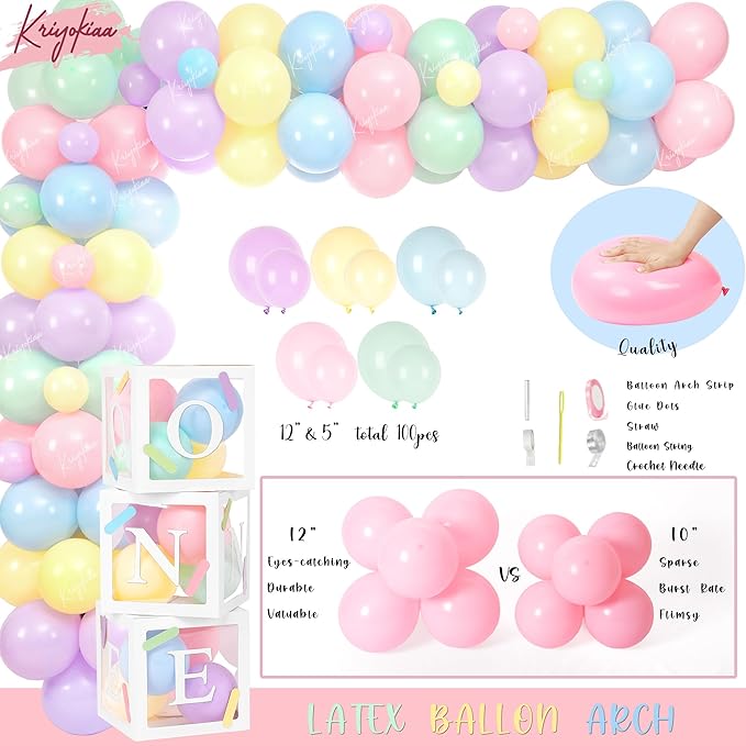 1st Birthday Decorations for Girl 150 Pcs Sweet One Birthday Party