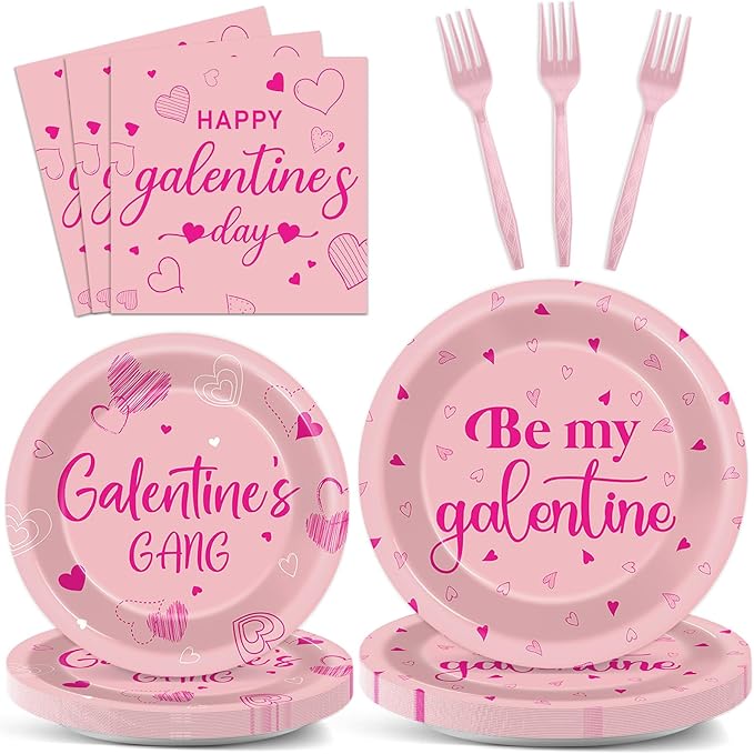 96 PCS Galentine's Day Party Decorations Be My Galentine Tableware