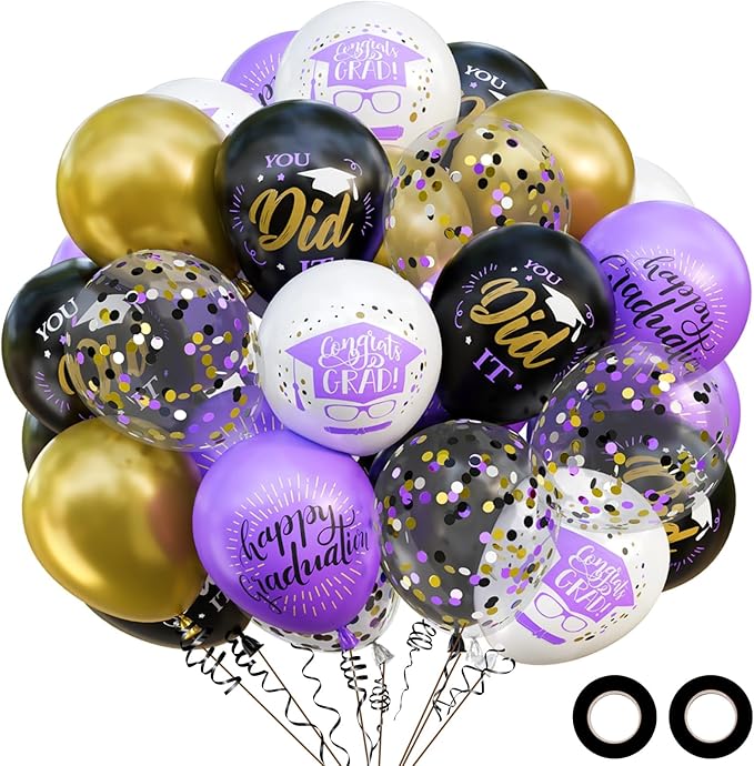 OuMuaMua 74 Pack Graduation Party Decorations Balloons Set - 12 Inch B