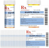 Kigeli 60 Pcs Happy Pill Labels Stickers Funny Gag Gift for Office