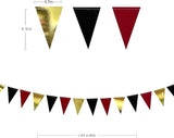 30 Ft Red Black and Gold Party Decorations Hanging Paper Triangle