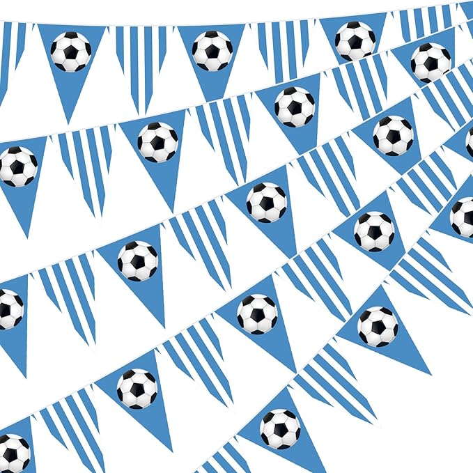Faccito 5 Pack Blue Soccer Banners Soccer Party Decorations Sports