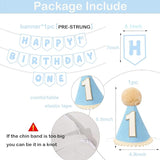 First Birthday Decorations for Boy Blue One Birthday Hat and Pre