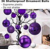 Purple Christmas Ornaments - Christmas Tree Decorations Shatterproof