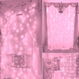Curtain Lights, Pink Room Decor 8 Modes LED String Lights for Garden,