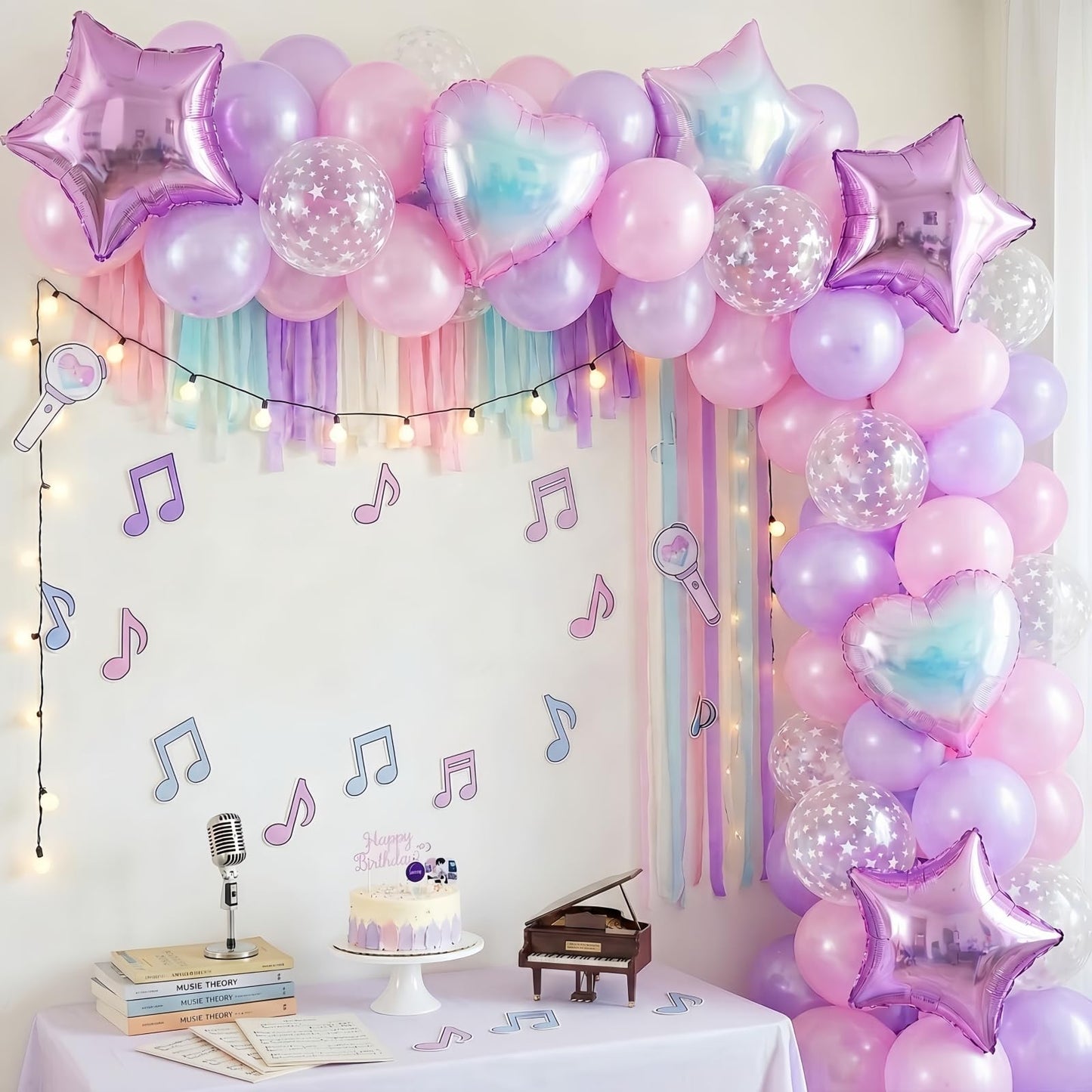 Pink and Purple Balloons, Pastel Pale Pink Light Purple Lilac