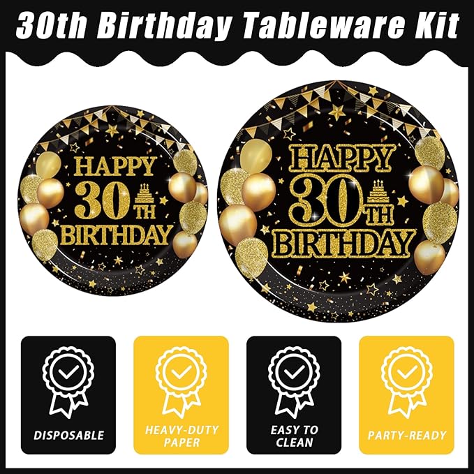 96Pcs 30th Birthday Party Tableware Set Back in 1996 Birthday Party