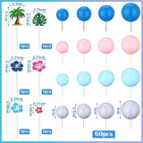 Leinuosen 72 Pcs Cartoon Cake Topper Hawaiian Birthday Cake