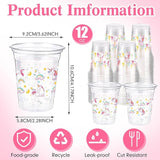 60 Pack Unicorn Cups 12 oz Disposable Clear Plastic Unicornio