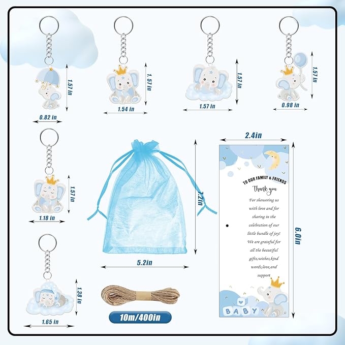 145 Pieces Baby Shower Favors for Guest Blue Elephant Ballpoint Pens