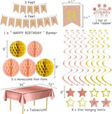 Rose Gold Birthday Party Decorations Supplies Happy Birthday Banner