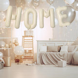 40 Inch Cream White HOME Balloon Banner – Large Ivory Alphabet Mylar