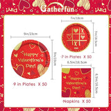 Valentine's Day Party Supplies Red Heart Love Disposable Paper