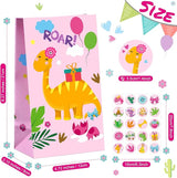 Pajean 24 Pieces Dinosaur Party Bags Dino Candy Favor Bags with