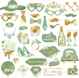 38 PCS Sage Green Wedding Photo Booth Props Bridal Shower Photo
