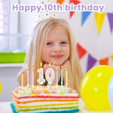 MTLEE Number 0 Birthday Candle with 12 Pcs Spiral Candles for Girls