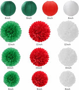 Red Green White Christmas Party Decorations 20pcs Mexican Italian