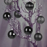 Black Set of XL (4.0") 4PCS Christmas Balls - Christmas Tree