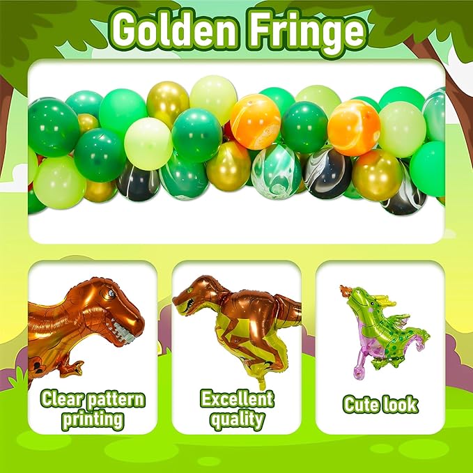Dinosaur Theme Birthday Party Decorations Green Dino Party Decor for