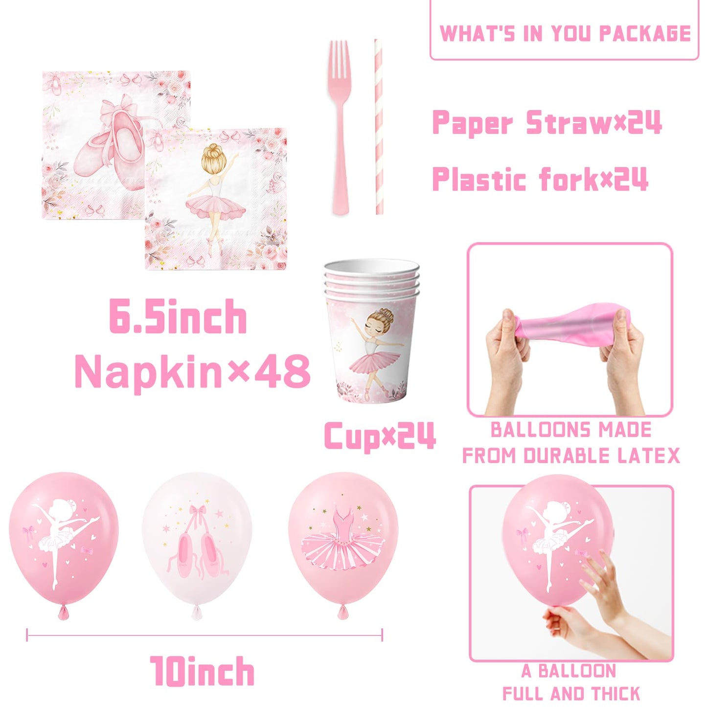 Ballerina Birthday Party Decorations Ballerina Party Tableware Kit