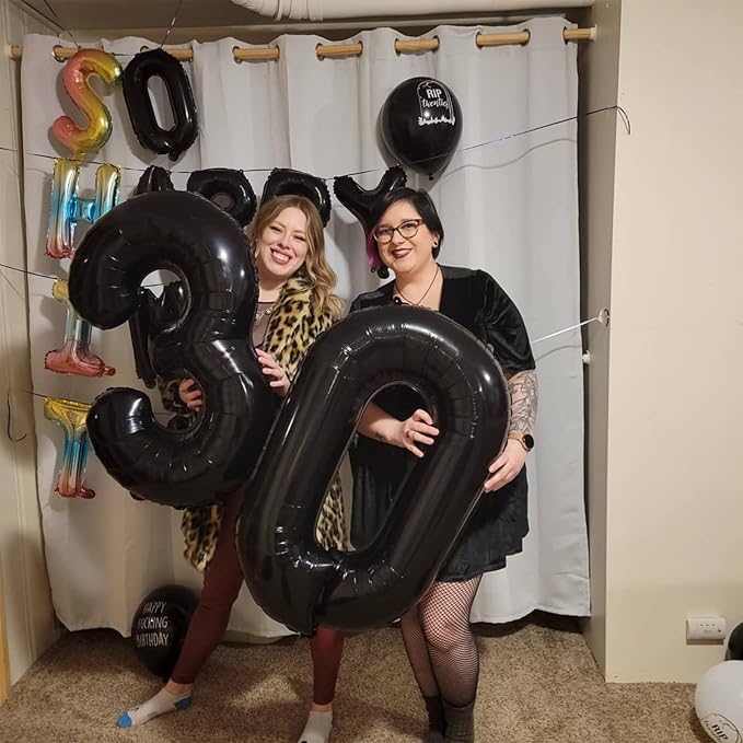 Black Foil Balloon Number 2, 40'' Giant Self Inflating Number