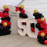 Red and Black Cheetah Print Balloons Arch Kit, Black Red Balloons