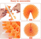 PAPER JAZZ Paper Flowers with Paper Fan Boho Hanging Decor Artificial