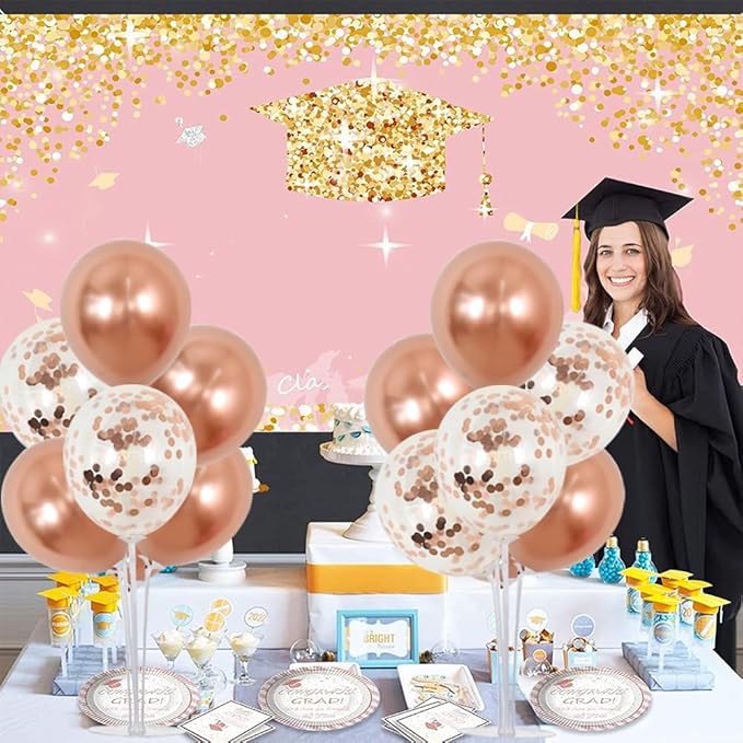 4 Set Rose Gold Balloon Centerpiece for Table Balloons Stand Kit for