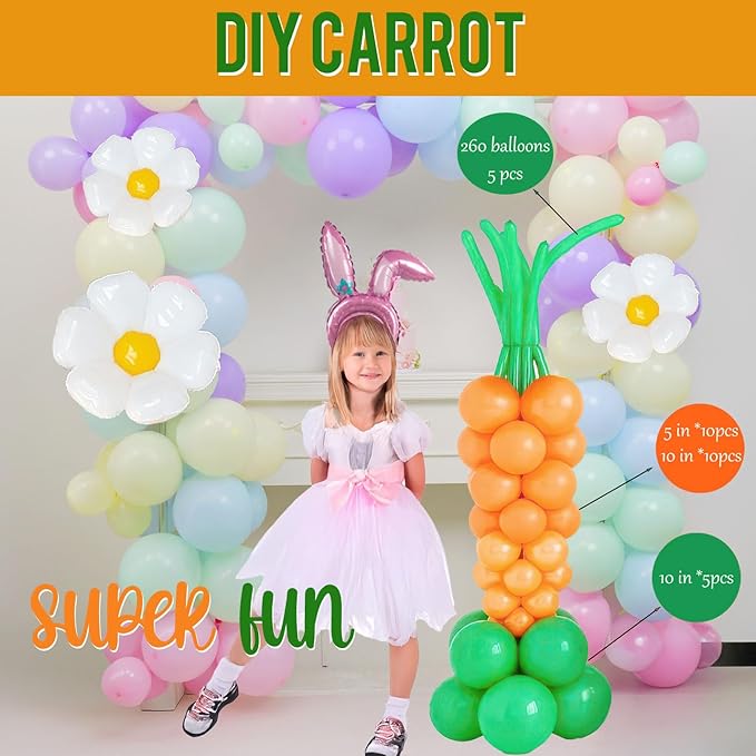 Easter Balloon Garland Kit & Easter Party Decorations with Foil