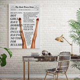 Retro Trendy Newspapers Wall art Decor Bar Cart Feminist Wall Art New