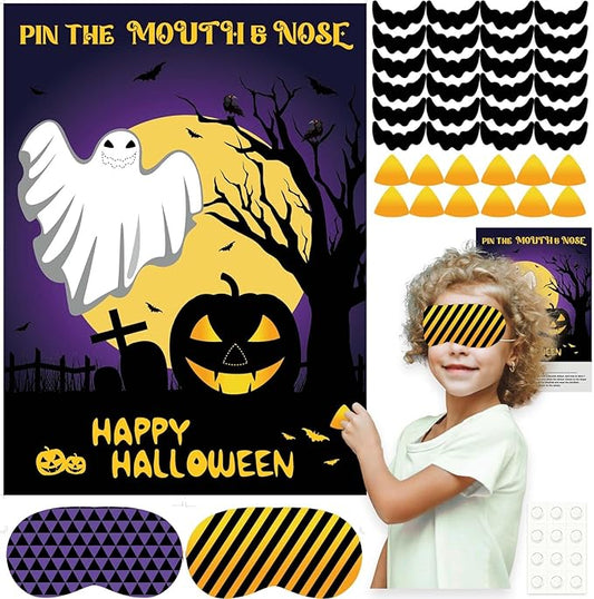 ASTARON Halloween Party Games, Pin The Mouth on Ghost Halloween Party