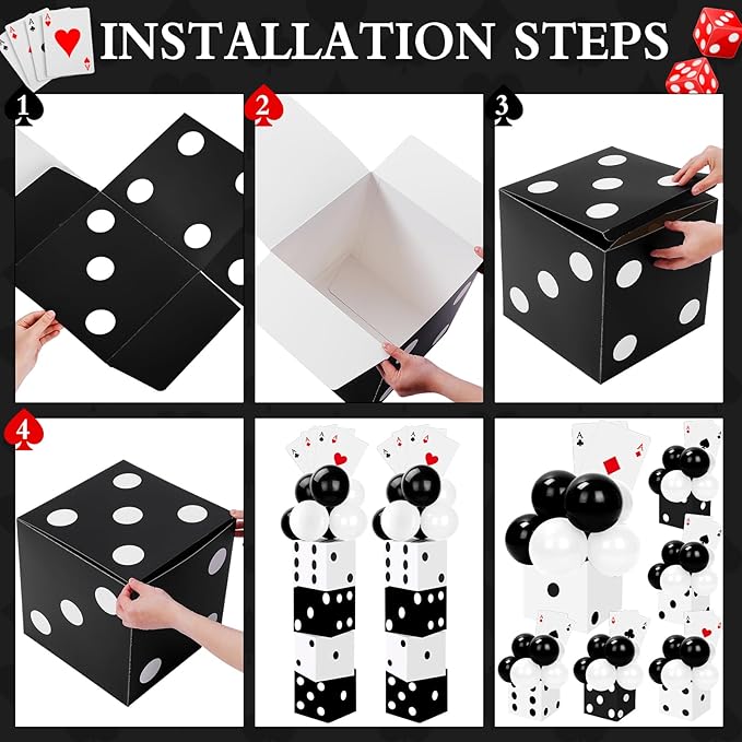 68 Pcs Casino Party Boxes Balloon Poker Cards Decoration-16 Pcs 11 in