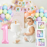 First Birthday Decorations for Girl 40 Inch Pink Number 1 Balloons