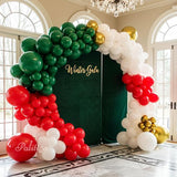 Christmas Balloon Arch Kit 140pcs Double Stuffed Green Red White &