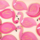 50 Count Hawaiian Luau Party Paper Plates Flamingo Shaped Disposable