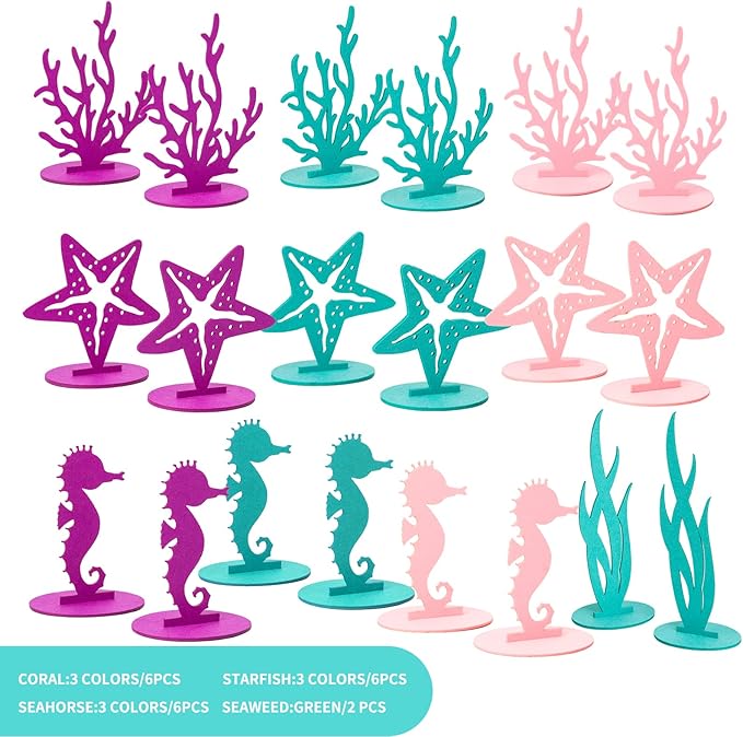 20Pcs Mermaid Party Decoration DIY Felt Under The Sea Table