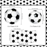 60 PCS Soccer Party Decorations Soccer Plates and Napkins Tableware